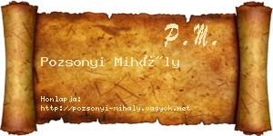 Pozsonyi Mihály névjegykártya
